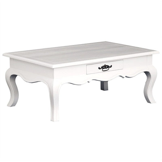 Table basse française 100 cm Linda 2 tiroirs