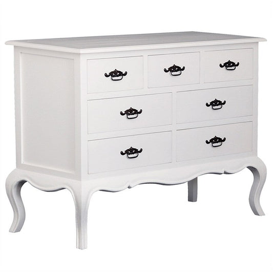 Commode française Linda 7 tiroirs 130 cm Lowboy