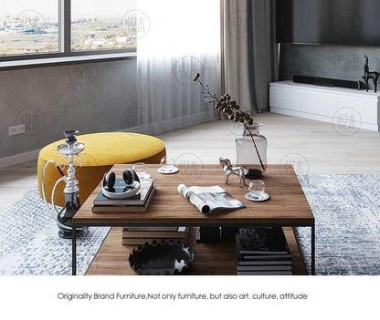 Geneviève RADISSON Table basse nordique rétro en bois massif (2 tailles, 4 couleurs)