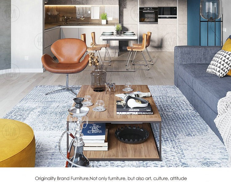 Geneviève RADISSON Table basse nordique rétro en bois massif (2 tailles, 4 couleurs)