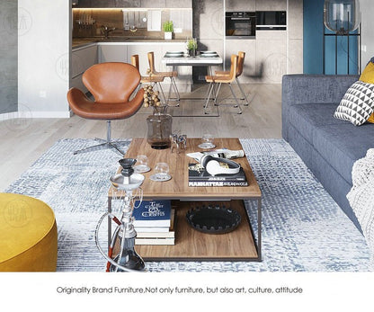 Geneviève RADISSON Table basse nordique rétro en bois massif (2 tailles, 4 couleurs)