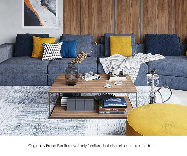 Geneviève RADISSON Table basse nordique rétro en bois massif (2 tailles, 4 couleurs)