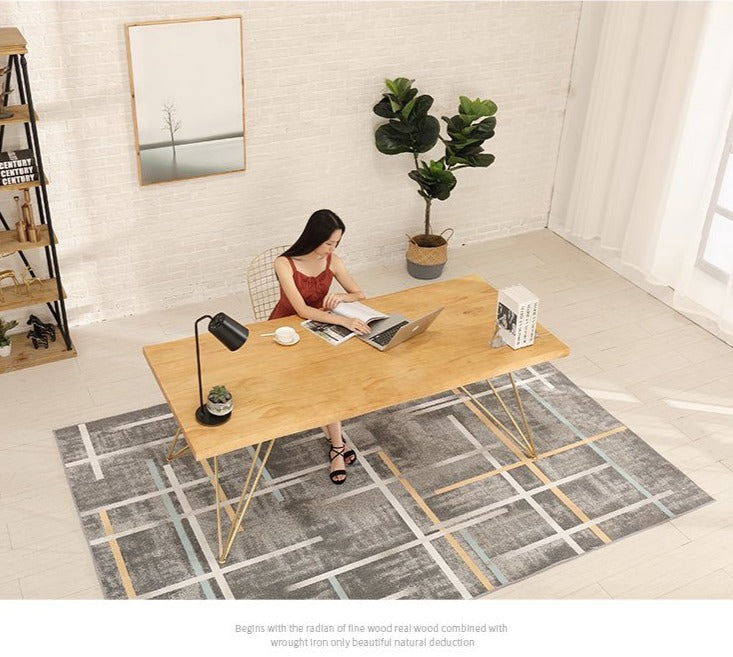 Table à manger IAN Live Edge Slab Design minimaliste moderne nordique