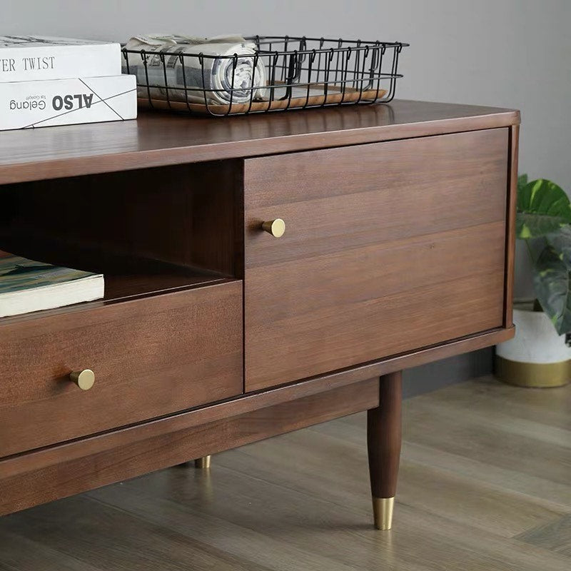 Meuble TV console en bois massif nordique ELIJAH au design simple et moderne 