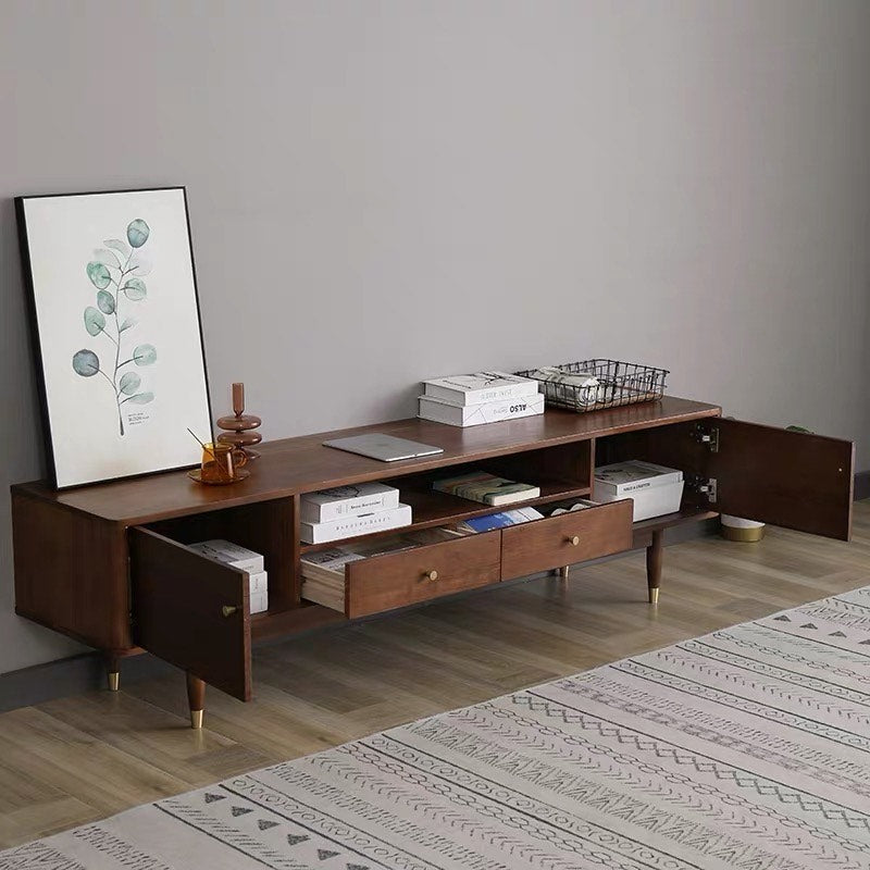 Meuble TV console en bois massif nordique ELIJAH au design simple et moderne 