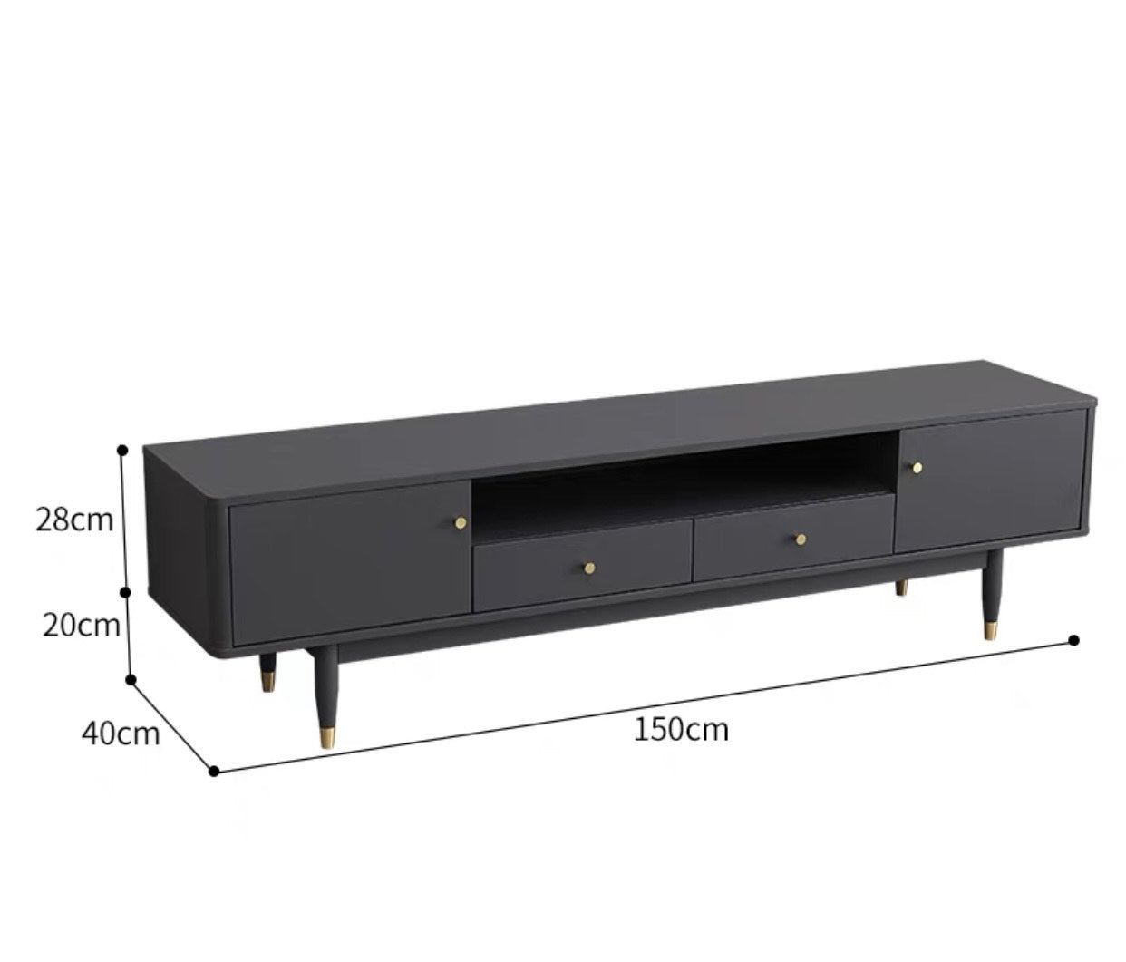 Meuble TV console en bois massif nordique ELIJAH au design simple et moderne 