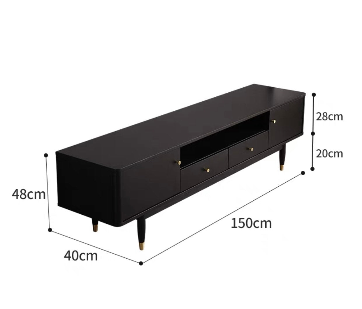 Meuble TV console en bois massif nordique ELIJAH au design simple et moderne 