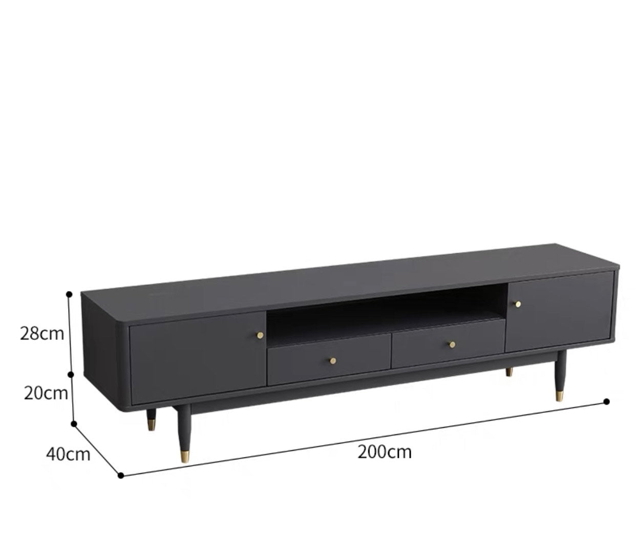 Meuble TV console en bois massif nordique ELIJAH au design simple et moderne 