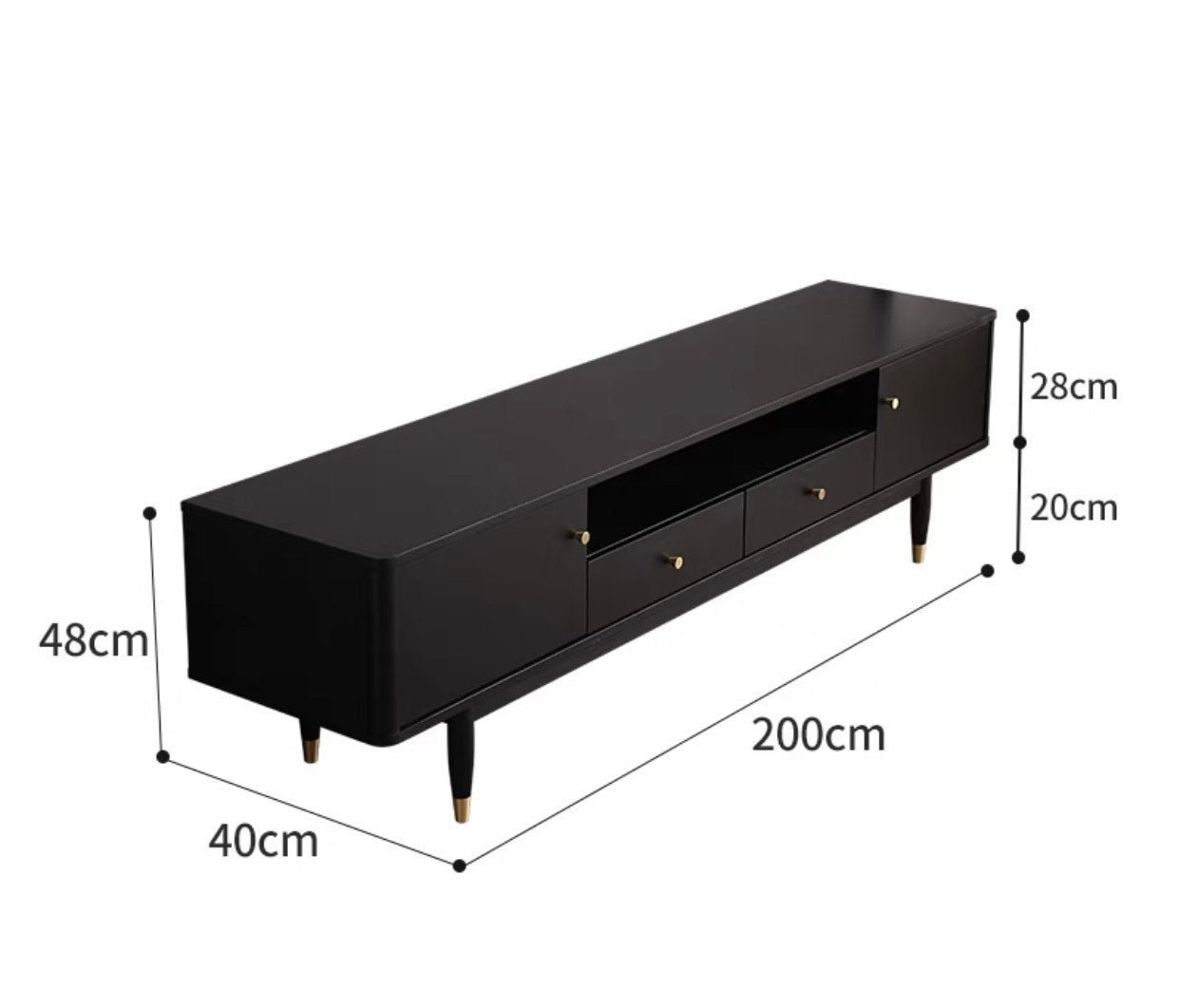 Meuble TV console en bois massif nordique ELIJAH au design simple et moderne 