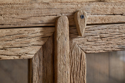 Buffet Ibo en bois recyclé et verre - Naturel