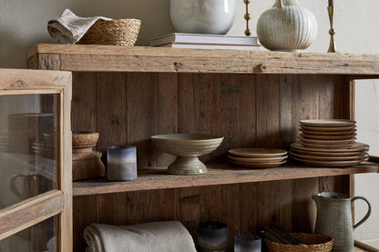 Buffet Ibo en bois recyclé et verre - Naturel