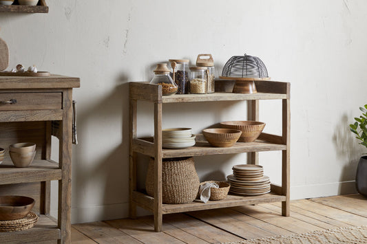 Étagères de garde-manger en bois recyclé Ibo - Naturel