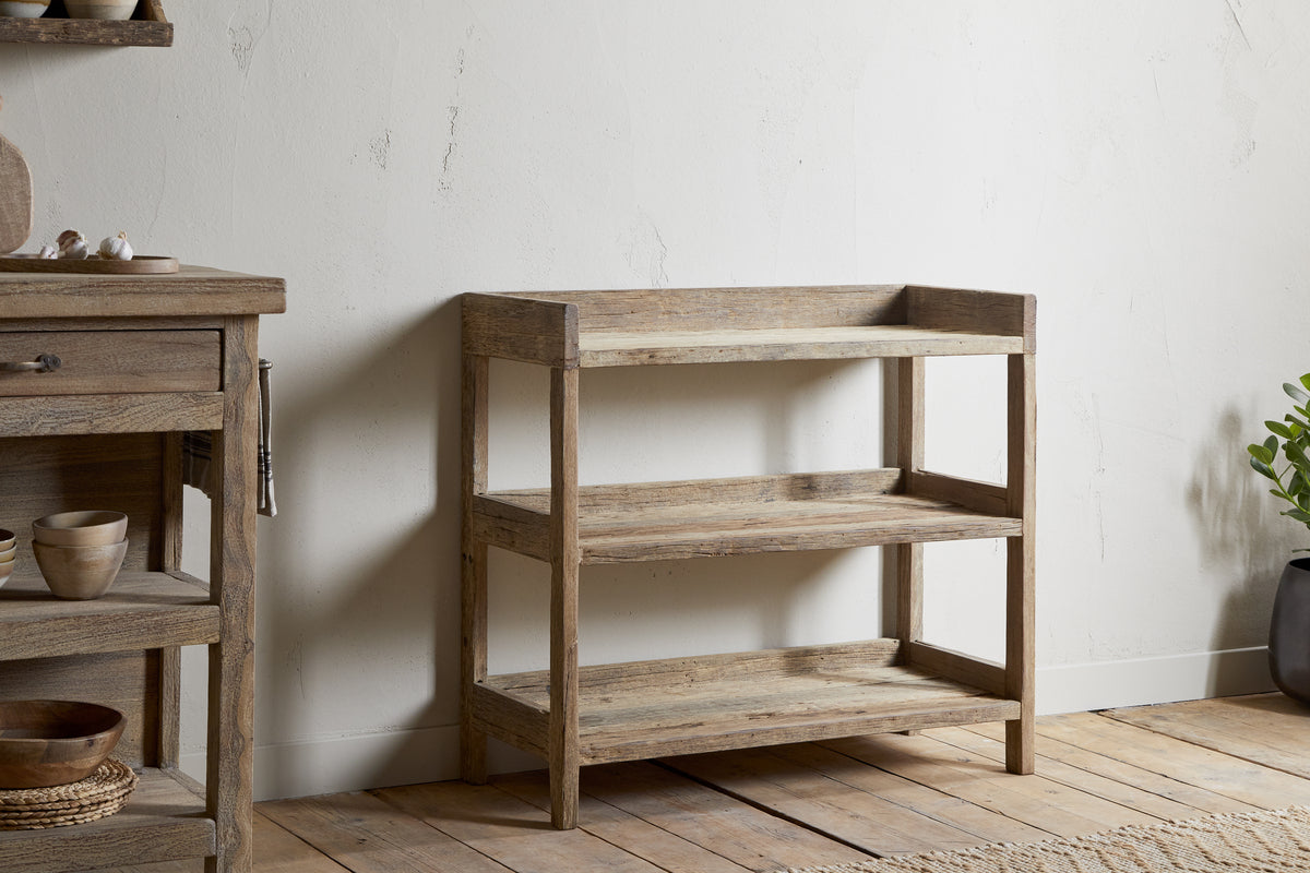 Étagères de garde-manger en bois recyclé Ibo - Naturel