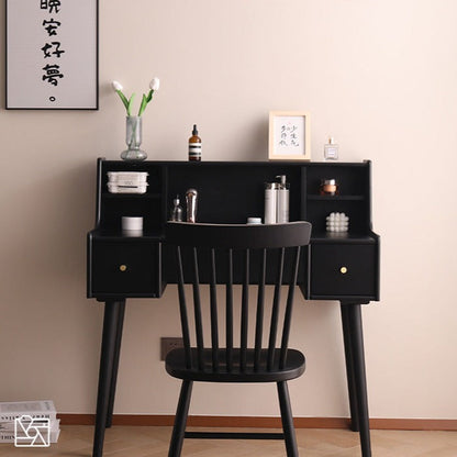 ISABEL TOKYO Commode Coiffeuse Miroir Japonais Scandinave (Couleur Noyer, Noir Blanc, Gris)