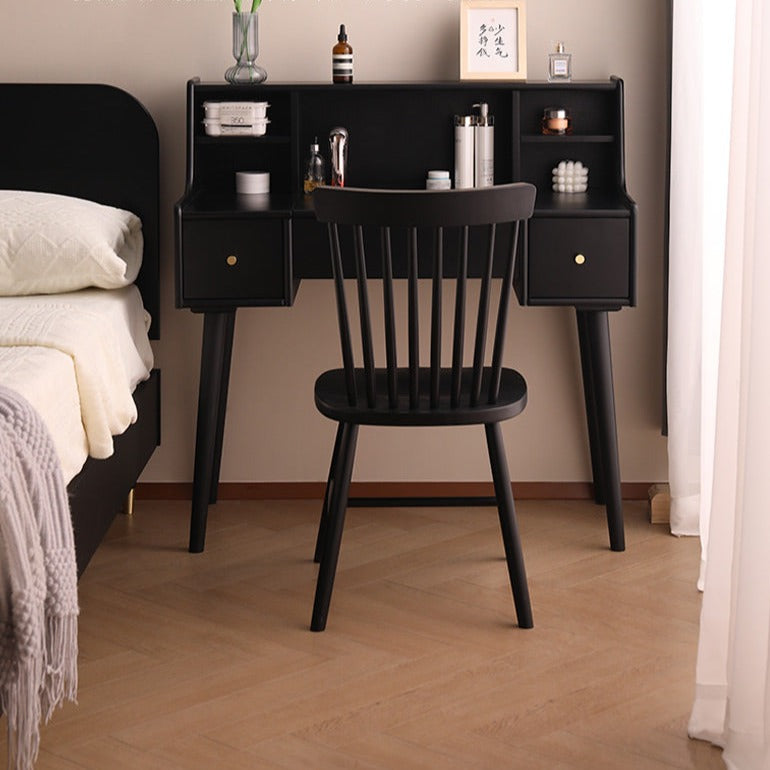 ISABEL TOKYO Commode Coiffeuse Miroir Japonais Scandinave (Couleur Noyer, Noir Blanc, Gris)