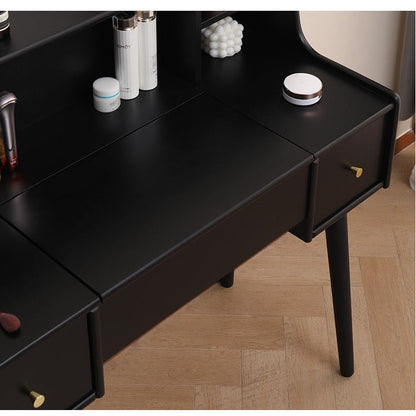 ISABEL TOKYO Commode Coiffeuse Miroir Japonais Scandinave (Couleur Noyer, Noir Blanc, Gris)