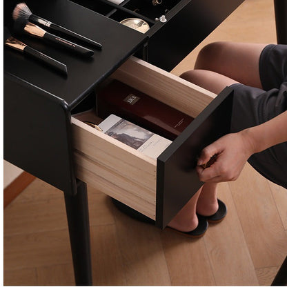 ISABEL TOKYO Commode Coiffeuse Miroir Japonais Scandinave (Couleur Noyer, Noir Blanc, Gris)