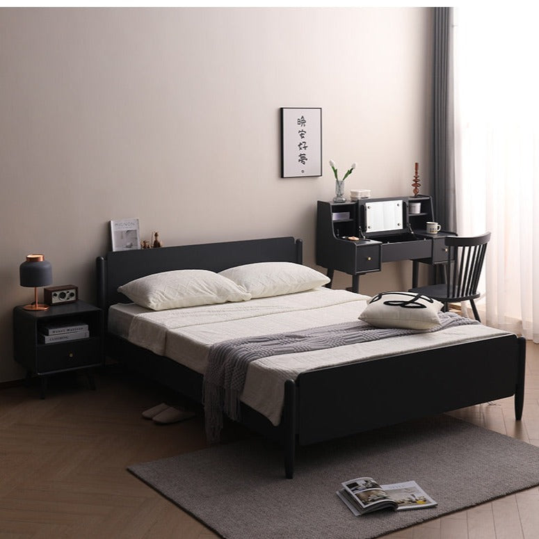 ISABEL TOKYO Commode Coiffeuse Miroir Japonais Scandinave (Couleur Noyer, Noir Blanc, Gris)