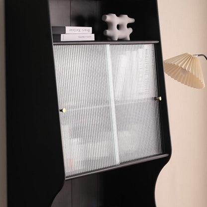 Buffet japonais scandinave en verre ISABEL TOKYO (noyer, noir, gris, blanc) 