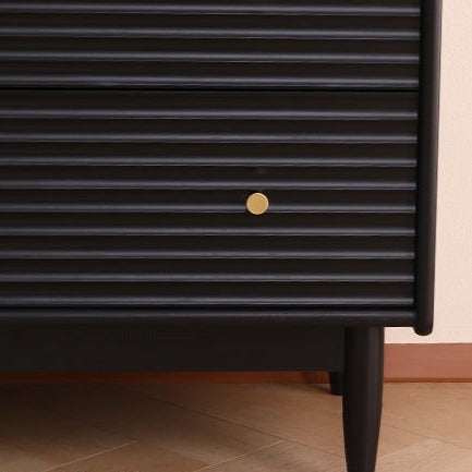 Buffet japonais scandinave en verre ISABEL TOKYO (noyer, noir, gris, blanc) 