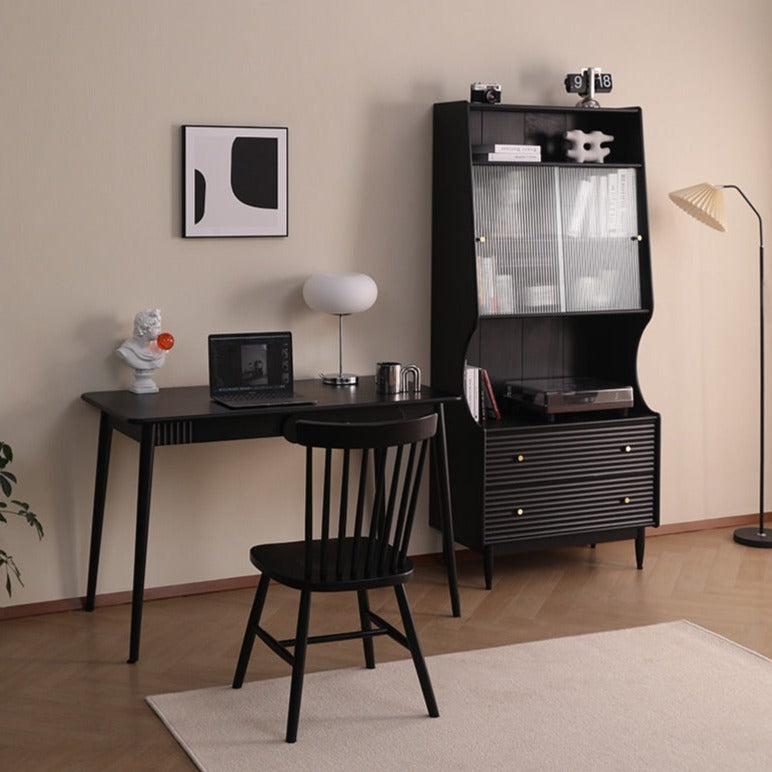 Buffet japonais scandinave en verre ISABEL TOKYO (noyer, noir, gris, blanc) 