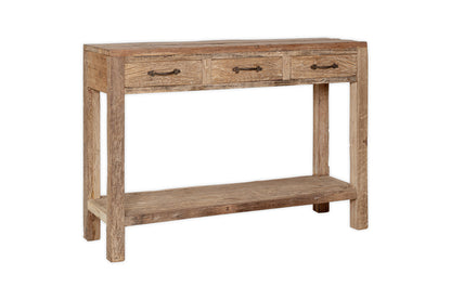 Console 3 tiroirs en bois recyclé Ibo - Naturel