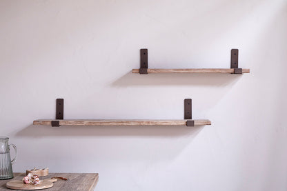 Étagère Ibo en bois recyclé et fer - Naturel