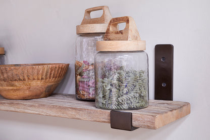Étagère Ibo en bois recyclé et fer - Naturel