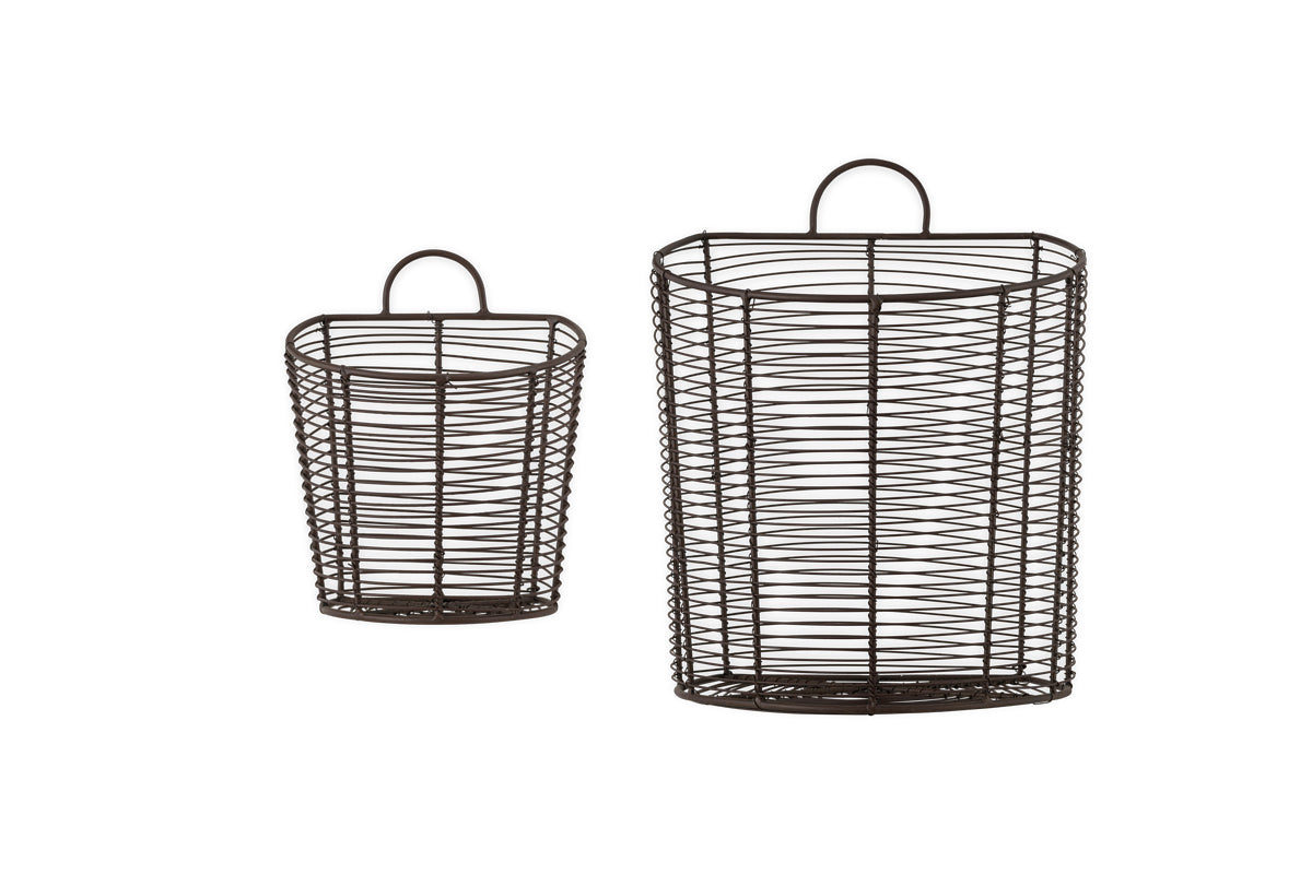 Paniers muraux Inkollu - Laiton vieilli - (Lot de 2)