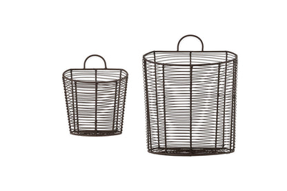 Paniers muraux Inkollu - Laiton vieilli - (Lot de 2)