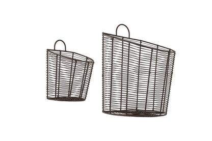 Paniers muraux Inkollu - Laiton vieilli - (Lot de 2)