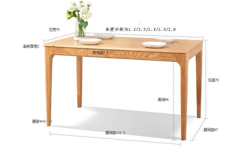 JAKIRA Table à manger et chaise en bois massif japonais nordique scandinave