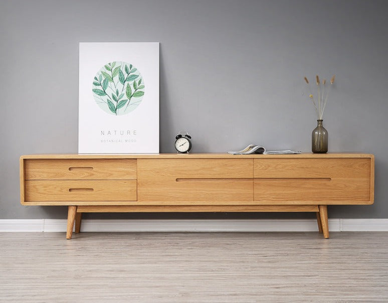 Meuble TV JANE RITZ en bois dur de style nordique japonais 