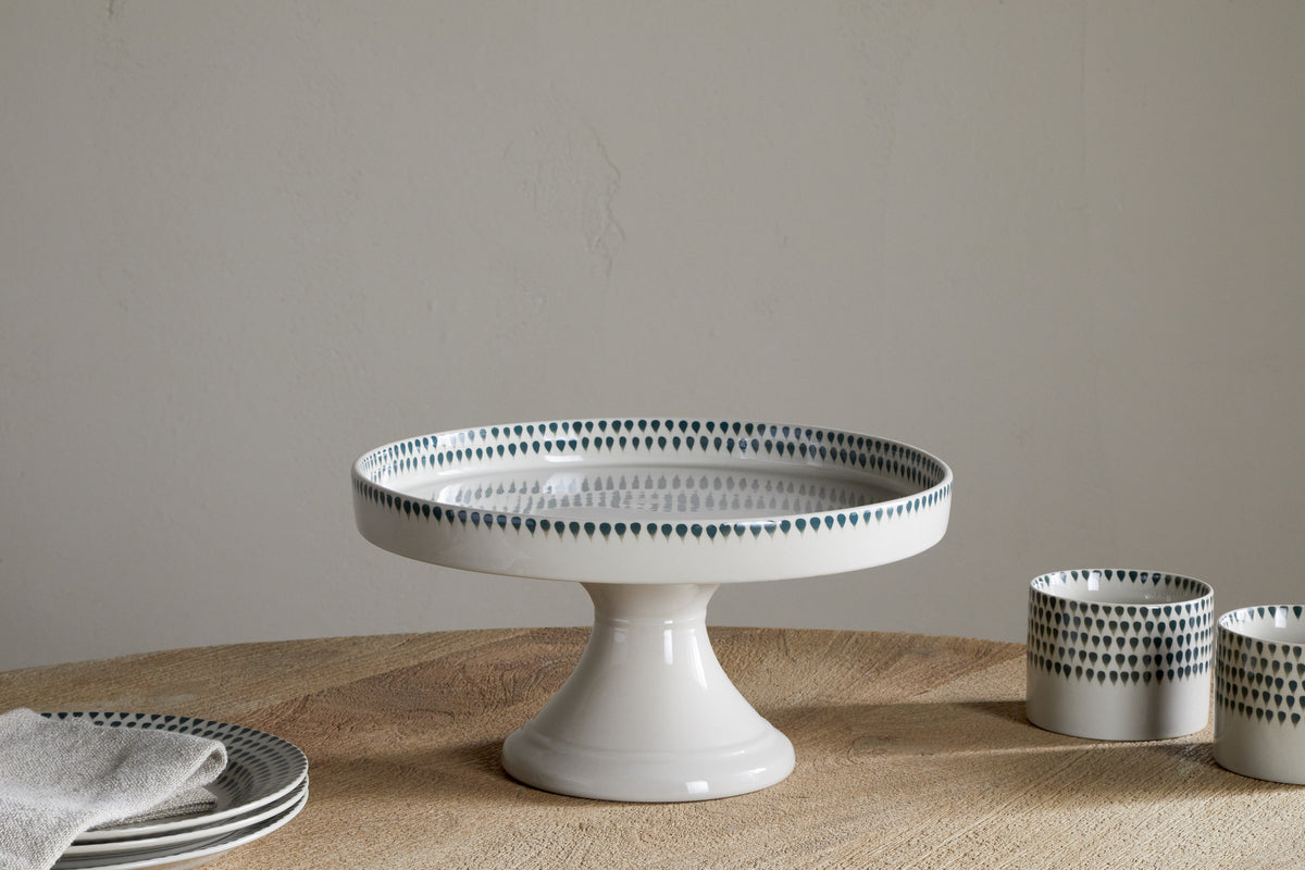 Support en céramique Juniper Drop - Crème et genévrier