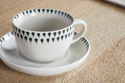 Tasse et soucoupe Juniper Drop - Crème et genièvre