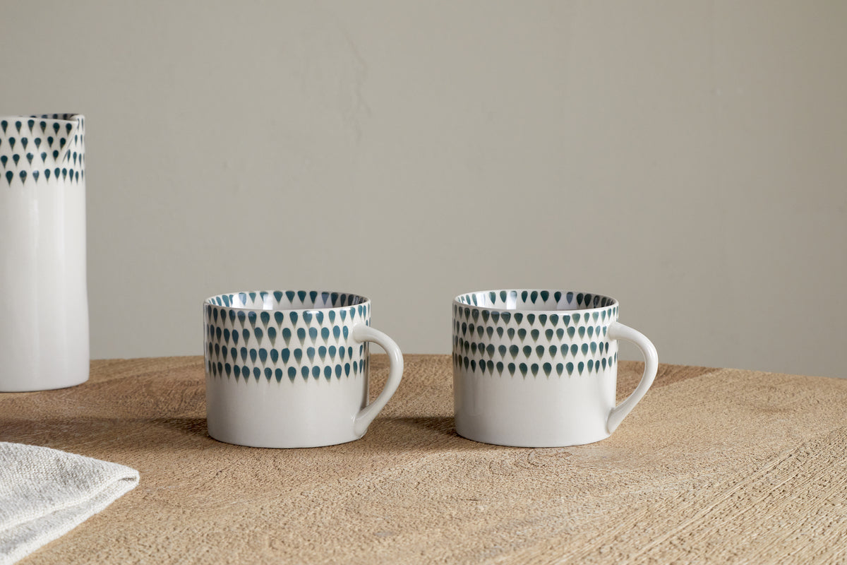 Tasse Juniper Drop - Crème et genièvre - Petit format (lot de 2)