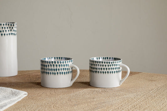 Tasse Juniper Drop - Crème et genièvre - Petit format (lot de 2)