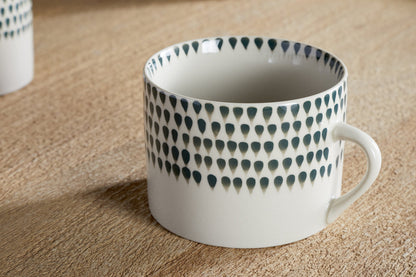 Tasse Juniper Drop - Crème et genièvre - Grande (lot de 2)