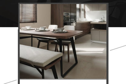 Table à manger nordique JOEL en bois massif et chaise minimaliste moderne 