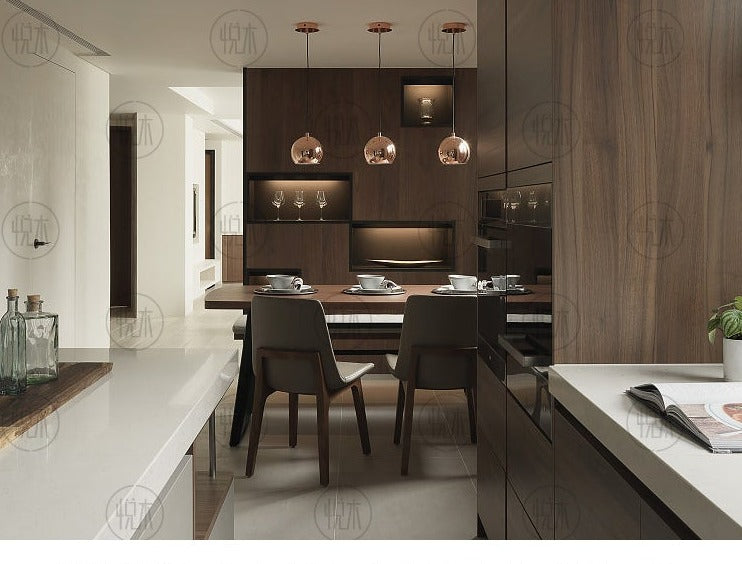 Table à manger nordique JOEL en bois massif et chaise minimaliste moderne 