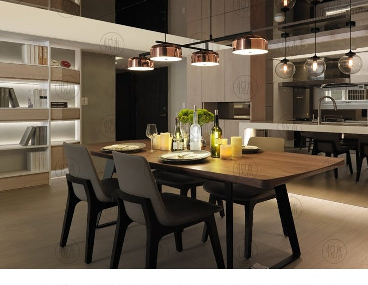 Table à manger nordique JOEL en bois massif et chaise minimaliste moderne 