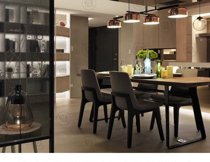 Table à manger nordique JOEL en bois massif et chaise minimaliste moderne 