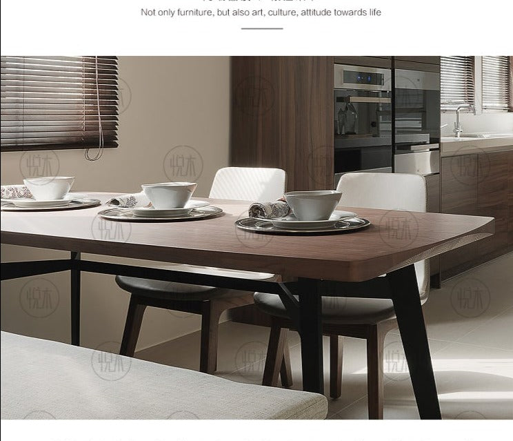 Table à manger nordique JOEL en bois massif et chaise minimaliste moderne 