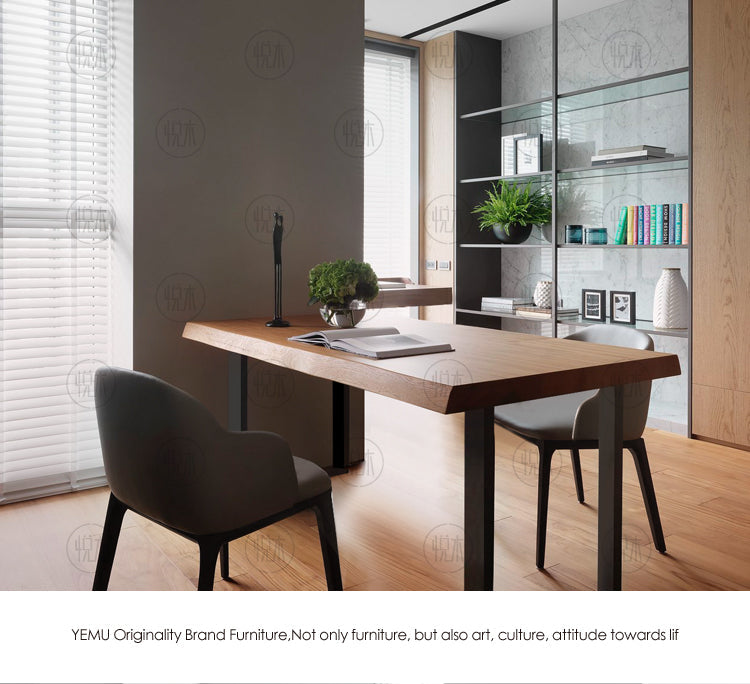 Bureau d'étude en bois massif JONAH, design scandinave et nordique, avec bords vivants