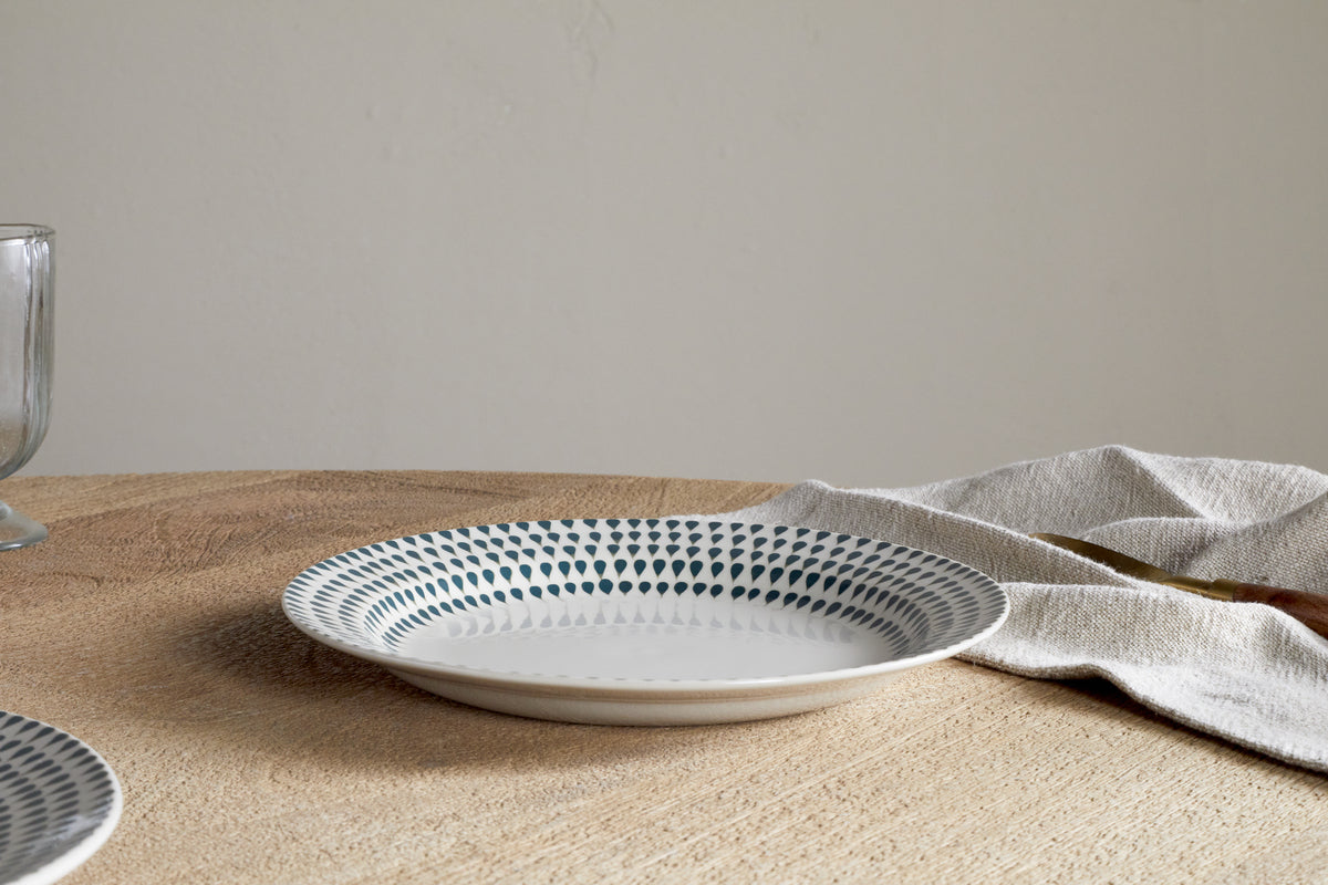 Service de table Juniper Drop – Crème et genévrier (lot de 12)