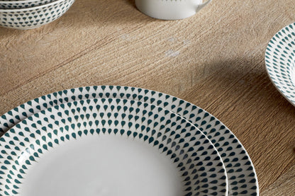 Service de table Juniper Drop – Crème et genévrier (lot de 12)