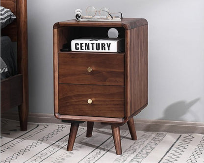 Table de chevet nordique en bois massif JAMES, style chambre à coucher, 35 cm 