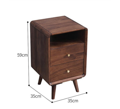 Table de chevet nordique en bois massif JAMES, style chambre à coucher, 35 cm 