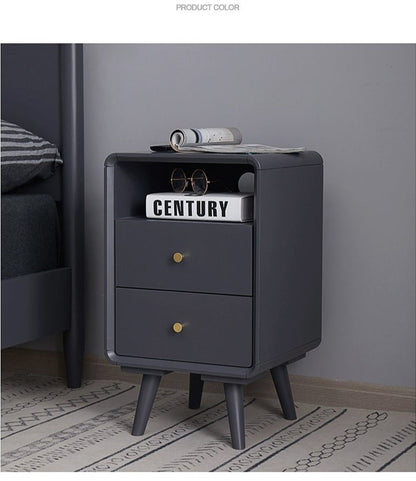 Table de chevet nordique en bois massif JAMES, style chambre à coucher, 35 cm 