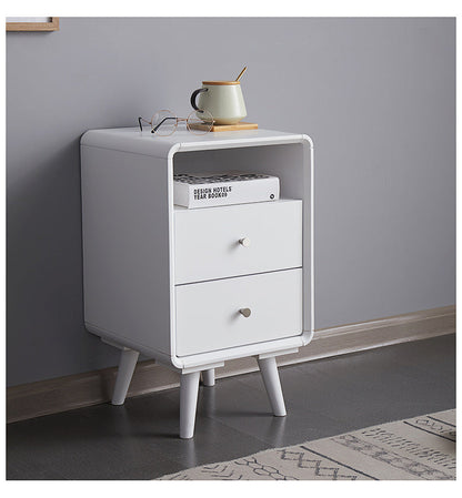 Table de chevet nordique en bois massif JAMES, style chambre à coucher, 35 cm 